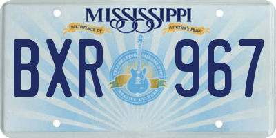 MS license plate BXR967