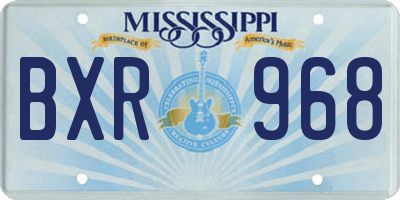 MS license plate BXR968