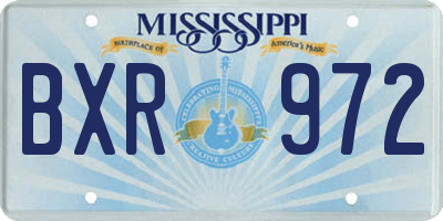 MS license plate BXR972