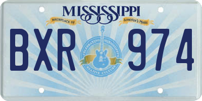 MS license plate BXR974