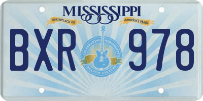 MS license plate BXR978