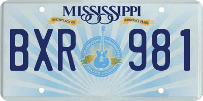 MS license plate BXR981