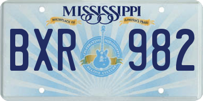 MS license plate BXR982