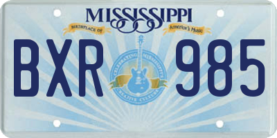 MS license plate BXR985