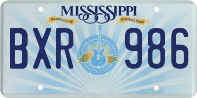 MS license plate BXR986