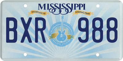 MS license plate BXR988