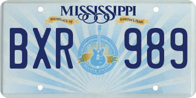 MS license plate BXR989