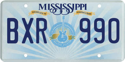 MS license plate BXR990