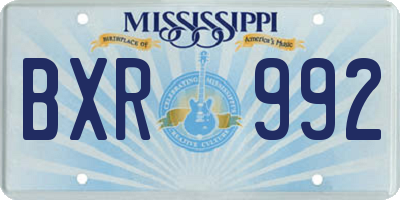 MS license plate BXR992