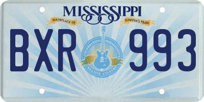 MS license plate BXR993