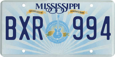 MS license plate BXR994