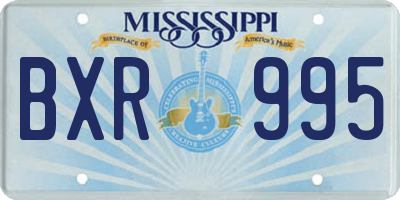 MS license plate BXR995