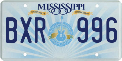 MS license plate BXR996