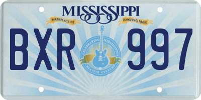 MS license plate BXR997