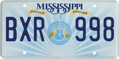 MS license plate BXR998