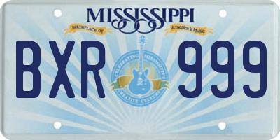 MS license plate BXR999