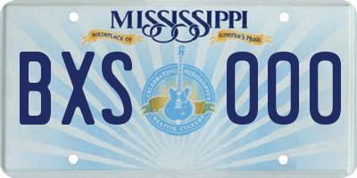 MS license plate BXS000