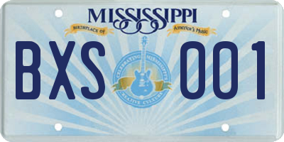 MS license plate BXS001