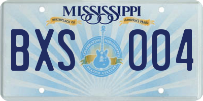 MS license plate BXS004