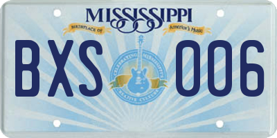 MS license plate BXS006