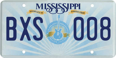 MS license plate BXS008