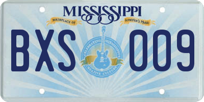 MS license plate BXS009