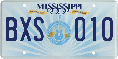 MS license plate BXS010