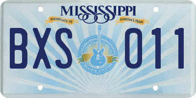 MS license plate BXS011