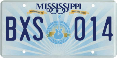 MS license plate BXS014