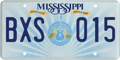MS license plate BXS015