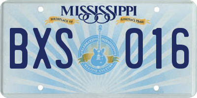 MS license plate BXS016