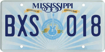 MS license plate BXS018