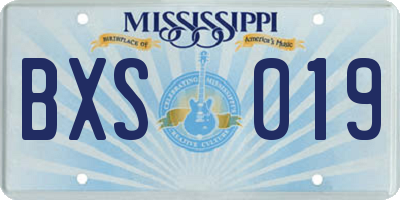 MS license plate BXS019