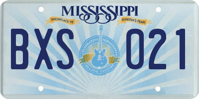 MS license plate BXS021
