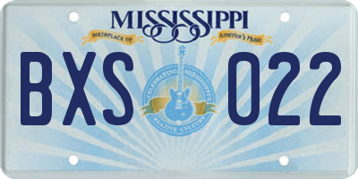 MS license plate BXS022