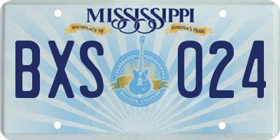 MS license plate BXS024