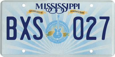 MS license plate BXS027