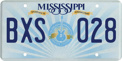 MS license plate BXS028