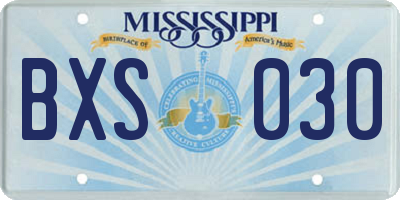 MS license plate BXS030