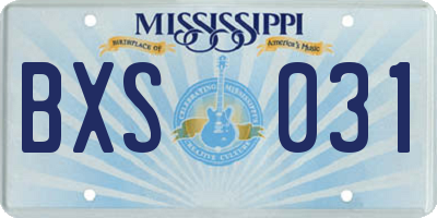 MS license plate BXS031