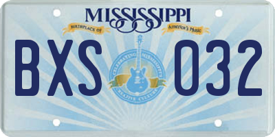 MS license plate BXS032