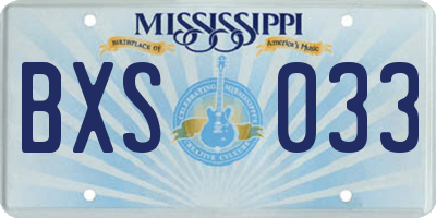 MS license plate BXS033