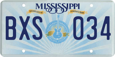MS license plate BXS034