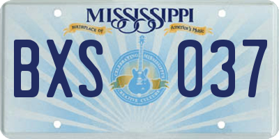 MS license plate BXS037
