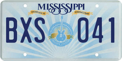 MS license plate BXS041