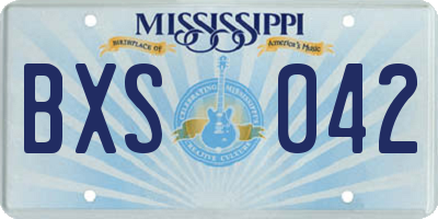 MS license plate BXS042