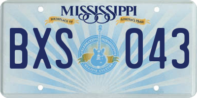 MS license plate BXS043