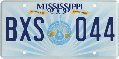 MS license plate BXS044