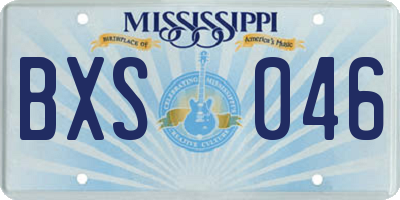 MS license plate BXS046