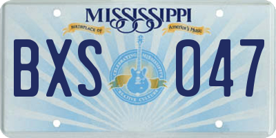 MS license plate BXS047